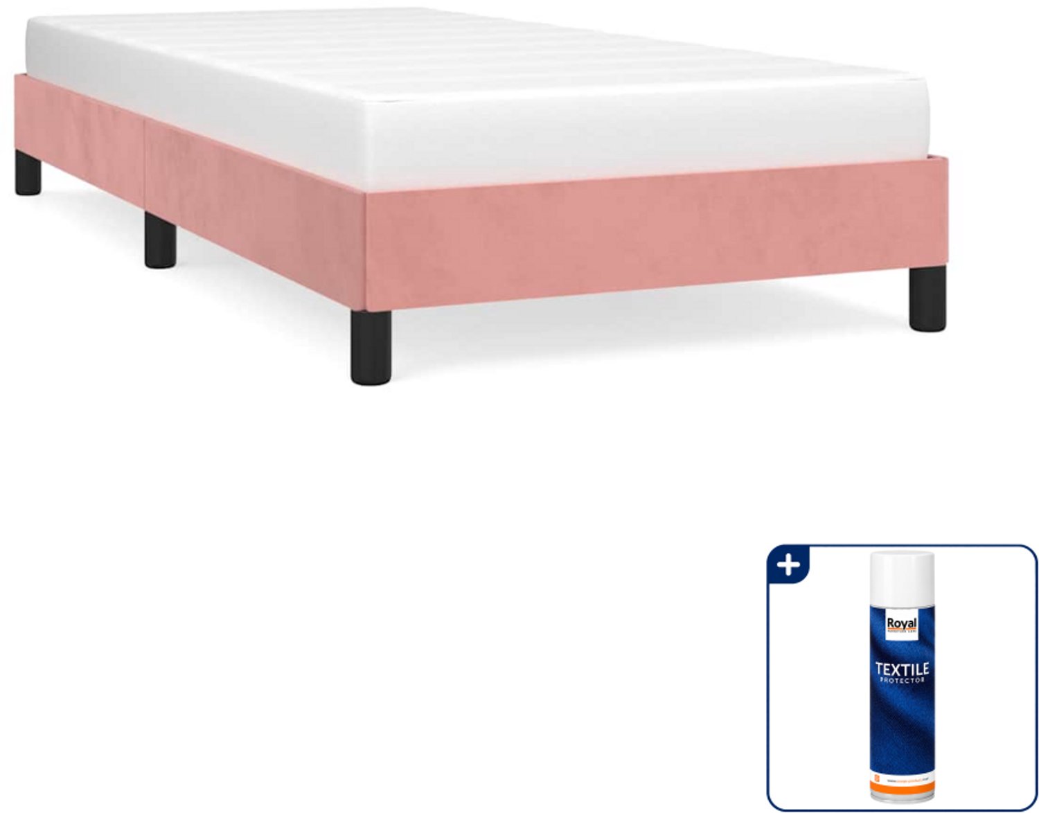 vidaXL bedframe - 100 x 200 cm - fluweel - roze - Inclusief textielbeschermer 500 ml