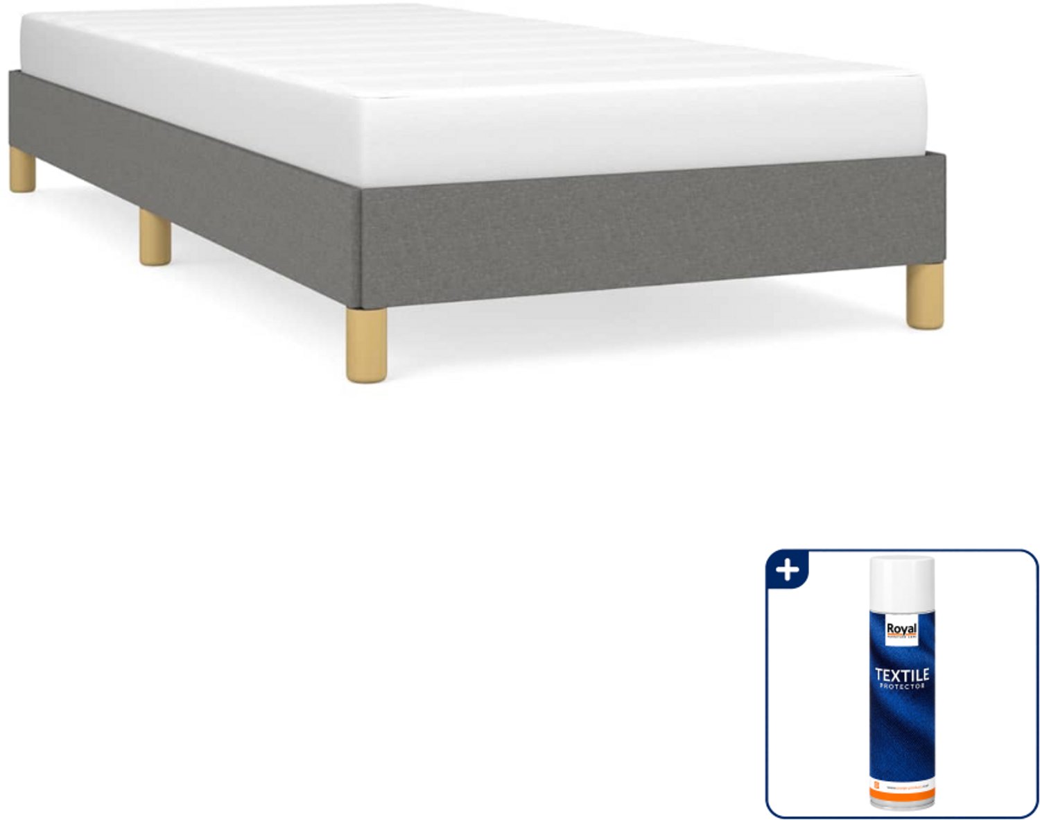 vidaXL bedframe - 80 x 200 cm - stof - donkergrijs - Inclusief textielbeschermer 500 ml