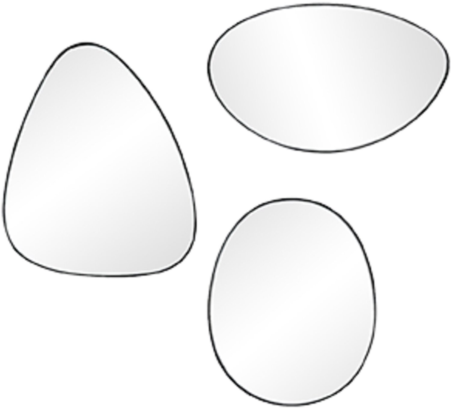 Atmooz - Mirror Stone | Set van 3 Wandspiegels - Metaal - Badkamer / Woonkamer - Hangend