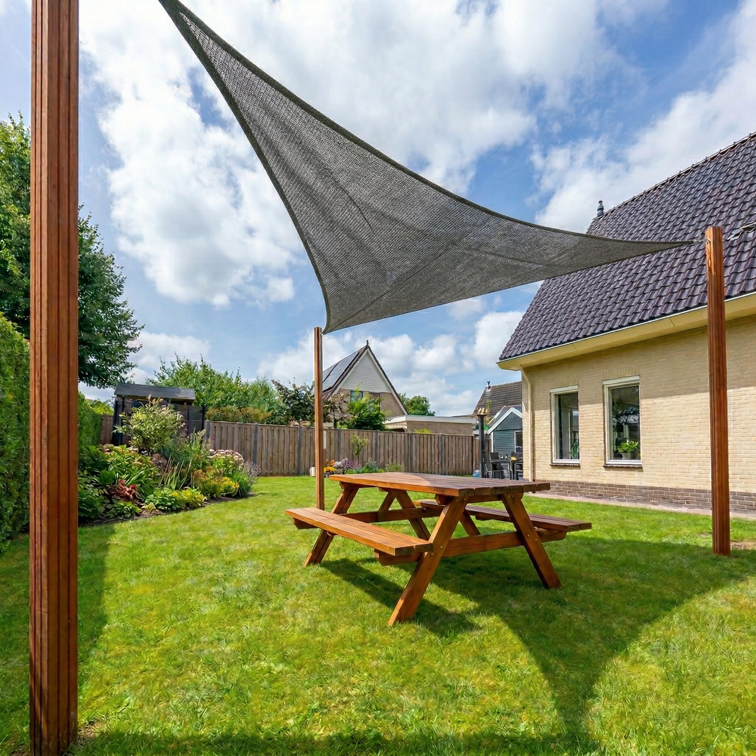 Wovar Schaduwdoek Driehoek 3,6 m | 160 g/m2 | Antraciet | Per Stuk
