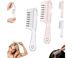 2 stuk - kristal hoofdhuid vloeistof kam - scalp kam - kristalvloeistof geleidekam - Afneembaar - navulbaar, met pipet - voor haarolie, minoxidil aanbrengen, hoofdhuidverzorging thuis - Haarolie-applicator - 16 x 4.5 cm