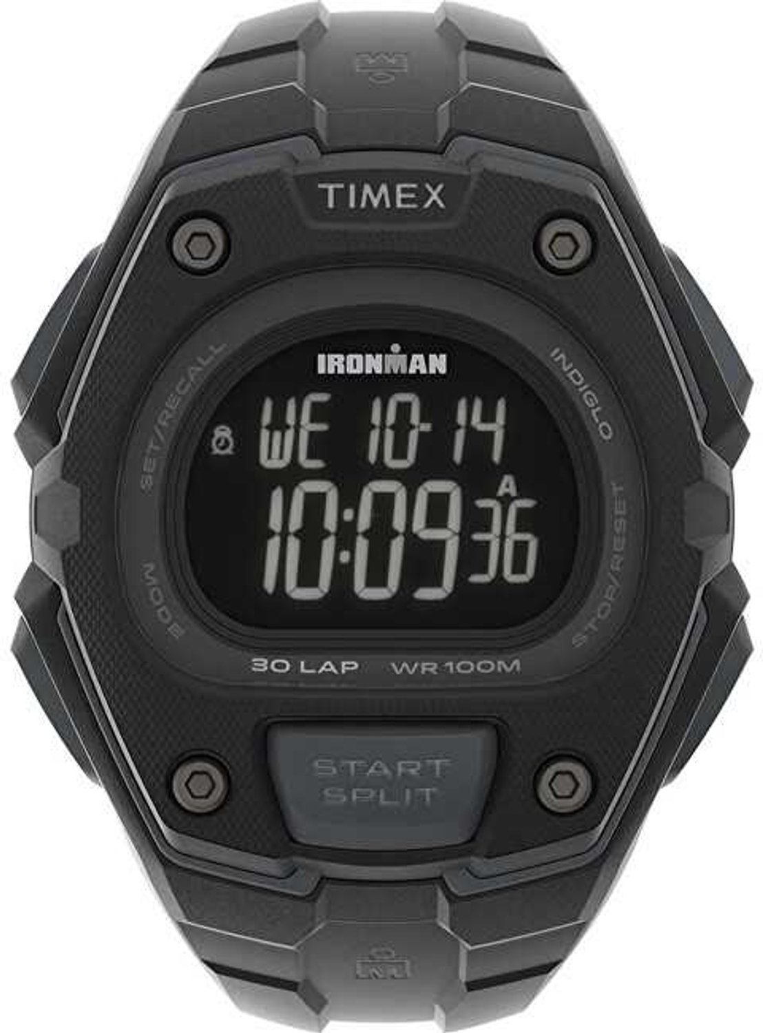 Timex Ironman Triathlon TW5M48600 heren horloge - digitaal, 42 mm, Indiglo, 10 ATM
