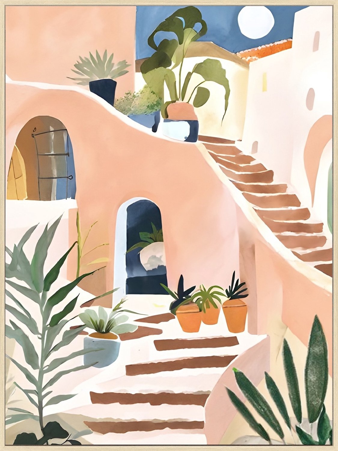 Schilderij Mediteraans straatje