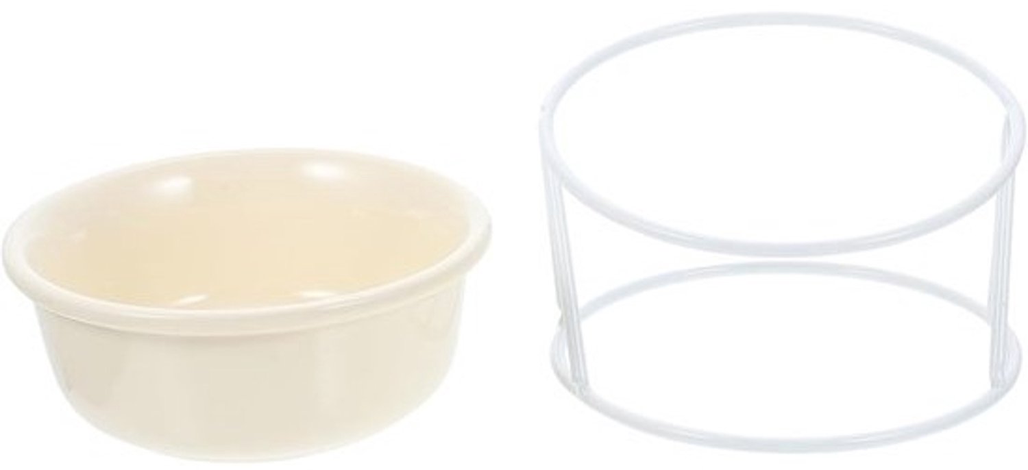 Verhoogde Voerbak - Huisdierkom - Comfortabel Eten - Stabiele Verhoging - 13 x 13 x 8 cm - Beige