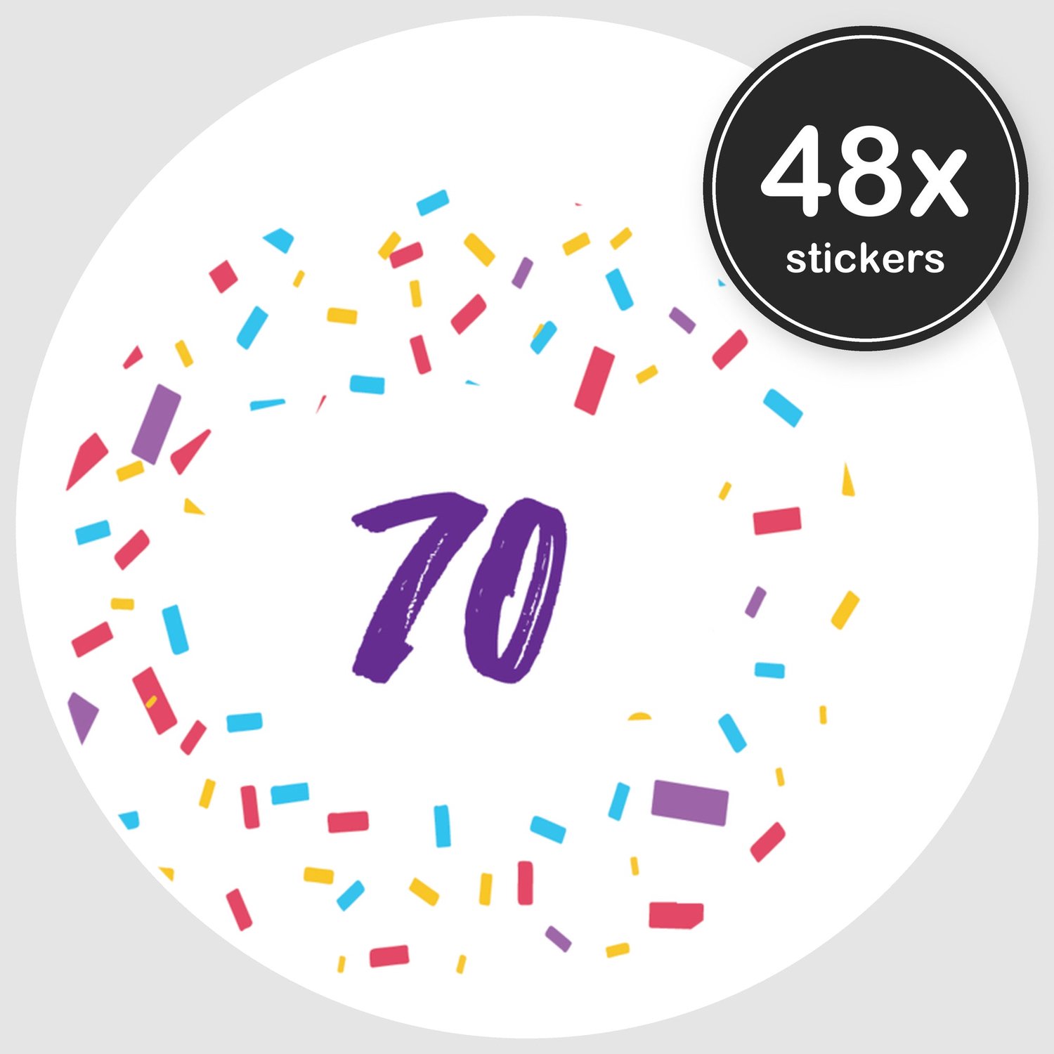 Sluitstickers Verjaardag - 48 stuks - Rond 30 mm - Verjaardag Stickers - Sluitzegel Uitnodiging - Design 076