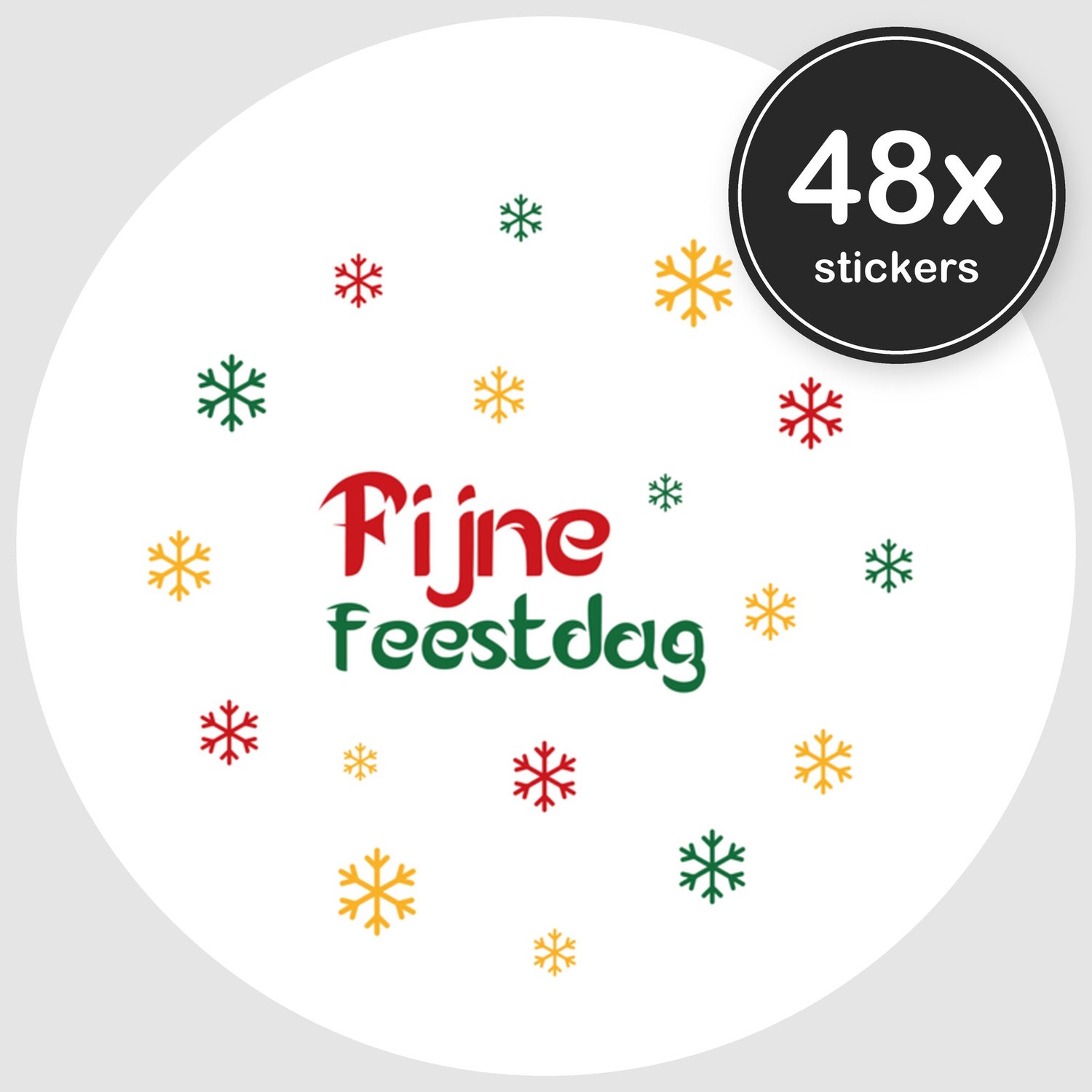 Sluitstickers Kerst - 48 stuks - Rond 30 mm - Kerststickers - Sluitzegel Kerstkaart - Design 009