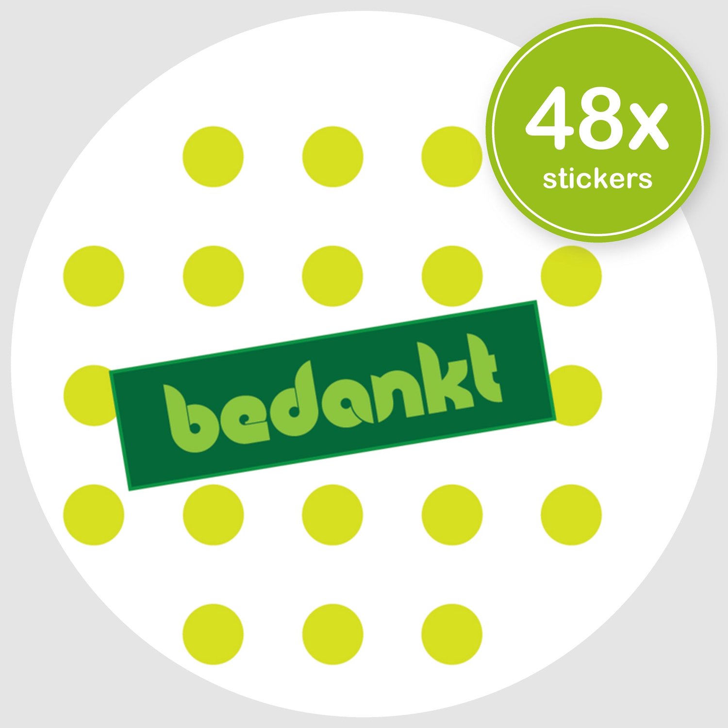 Sluitstickers Bedankt - 48 stuks - Rond 30 mm - Bedankt Stickers - Sluitzegel Envelop - Design 011