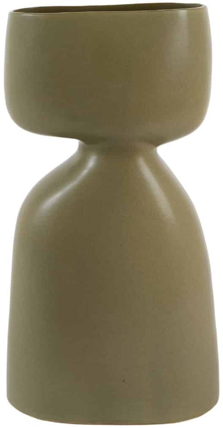 Light & Living Vaas Davito - Olijfgroen - 22.5x14x41cm - Keramiek - Modern - Bloemenvaas - Woondecoratie - Decoratieve vaas voor woonkamer of slaapkamer