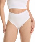 Witte slip met hoge taille en Ten Cate logo op de band, gedragen door een model.