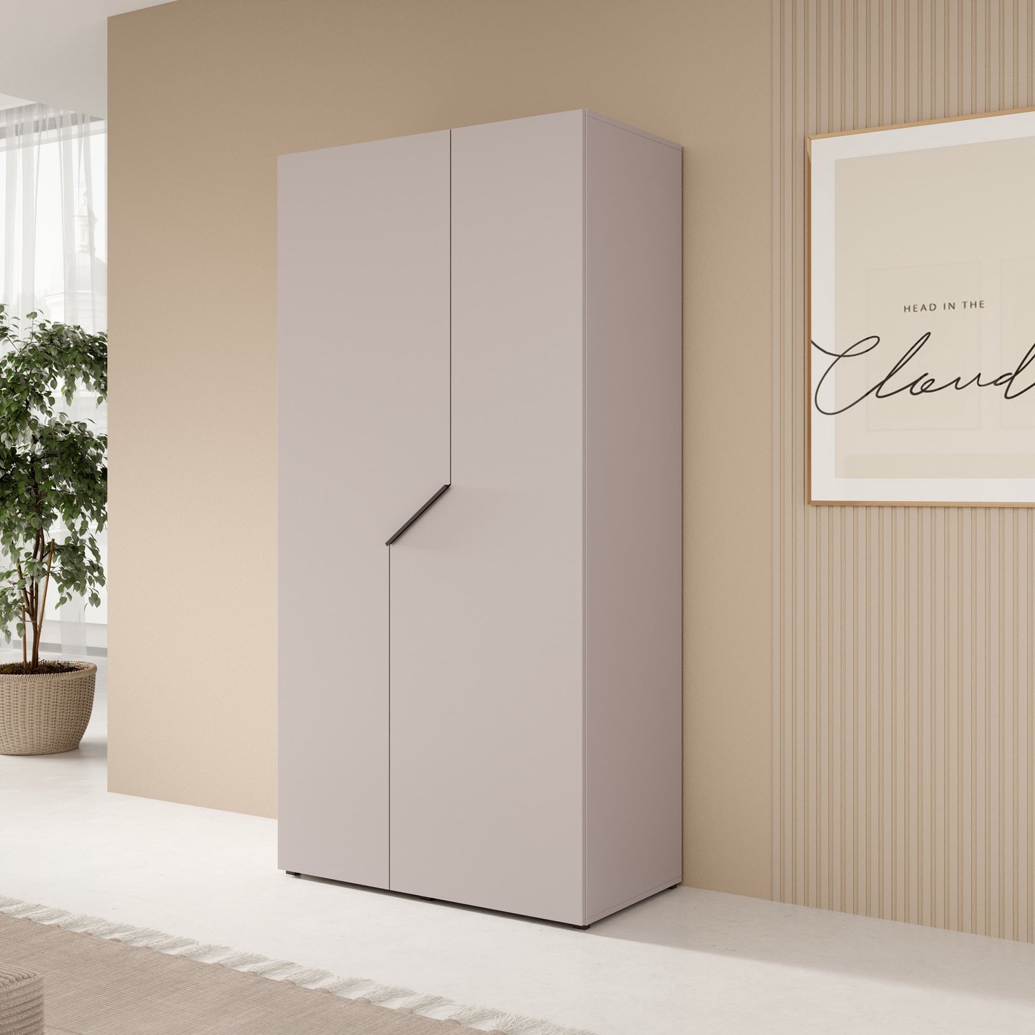 MEUBELLA Arena - Kledingkast 2-deurs - Beige - 100x202x50 cm