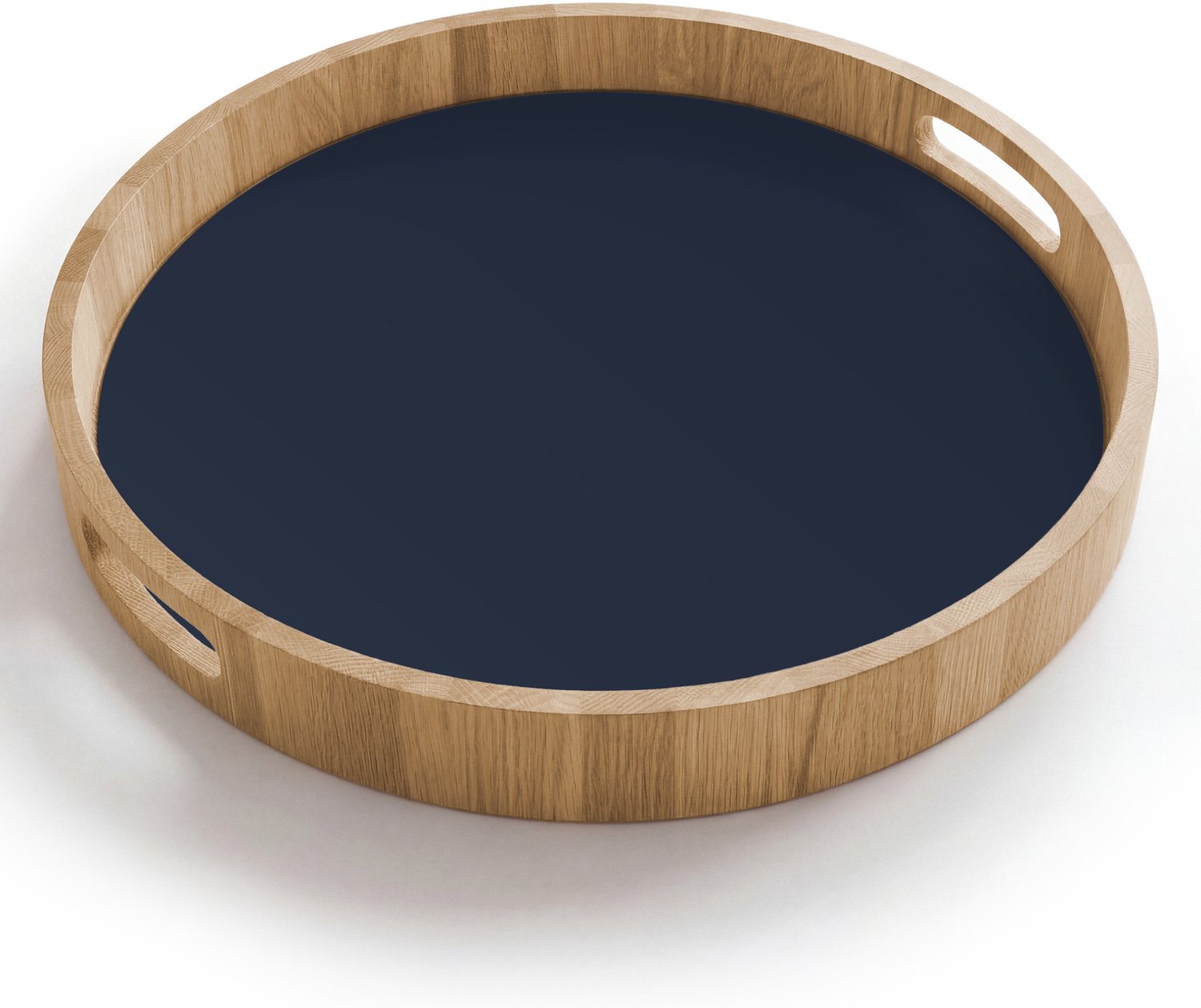Dienblad rond 40x40 cm - Schootdienblad hout - Geldersblauw - Blauw - Klassiek - Borrelplank rechthoek - Plateau houten dienbladen