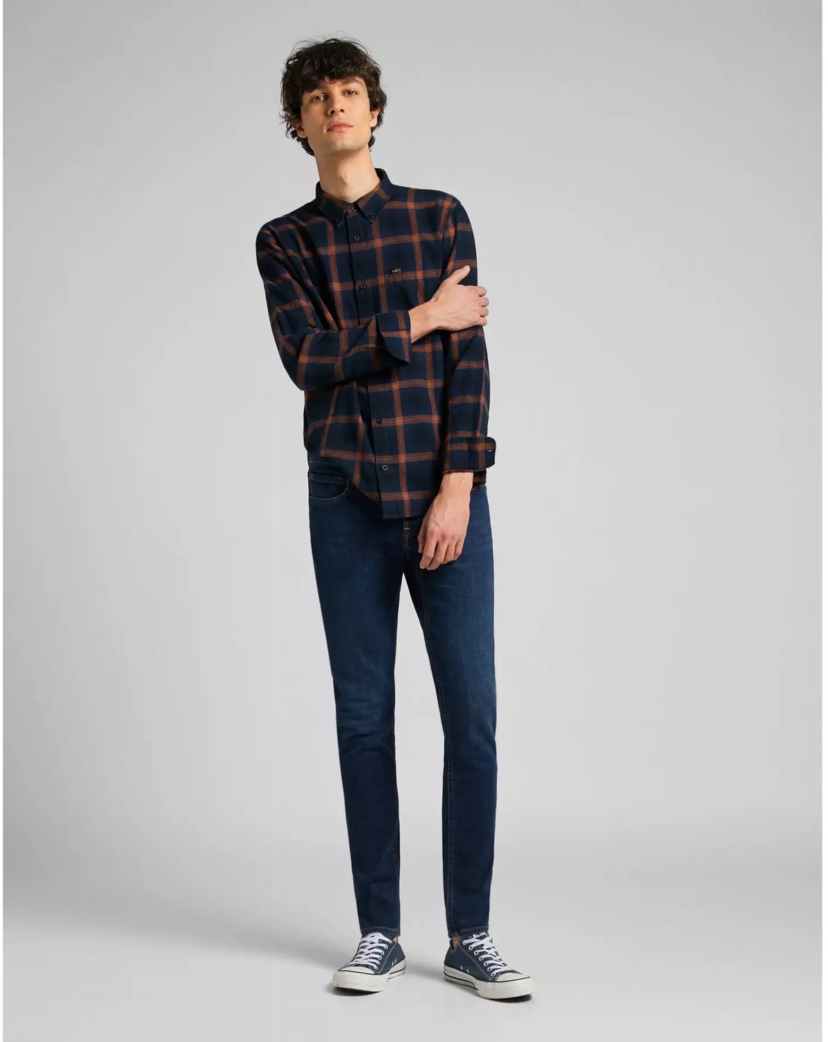 Lee Button Down Overhemd Met Lange Mouwen XL Man Blauw