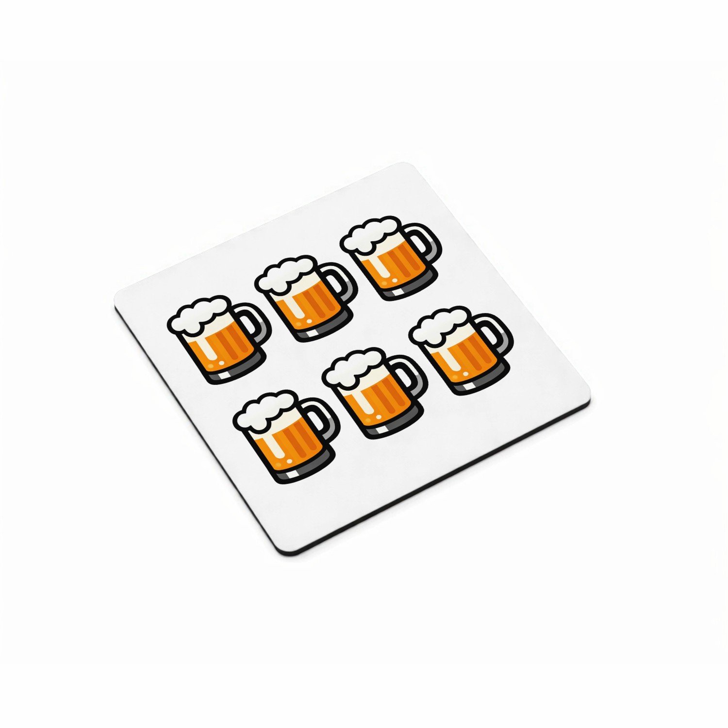 Mr Cadeautjes MDF magnetische fotolijst vierkant 9,5 - design Een cadeaudesign rond gezelligheid in plaats van fitness, me | cadeau Wit