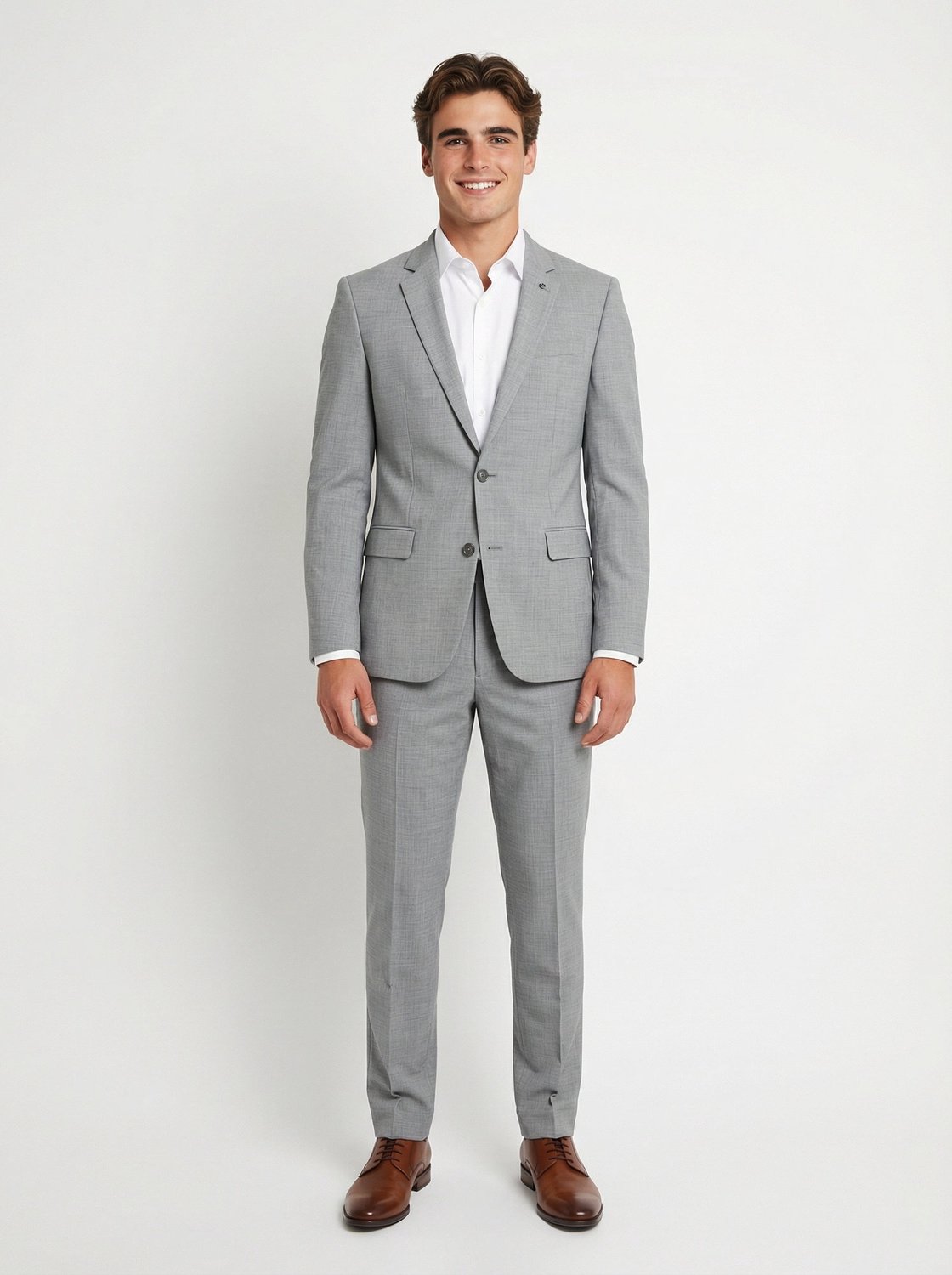 2-delig Pak Light Grey Sharkskin - Mister Steven - De Heerenkamer Utrecht