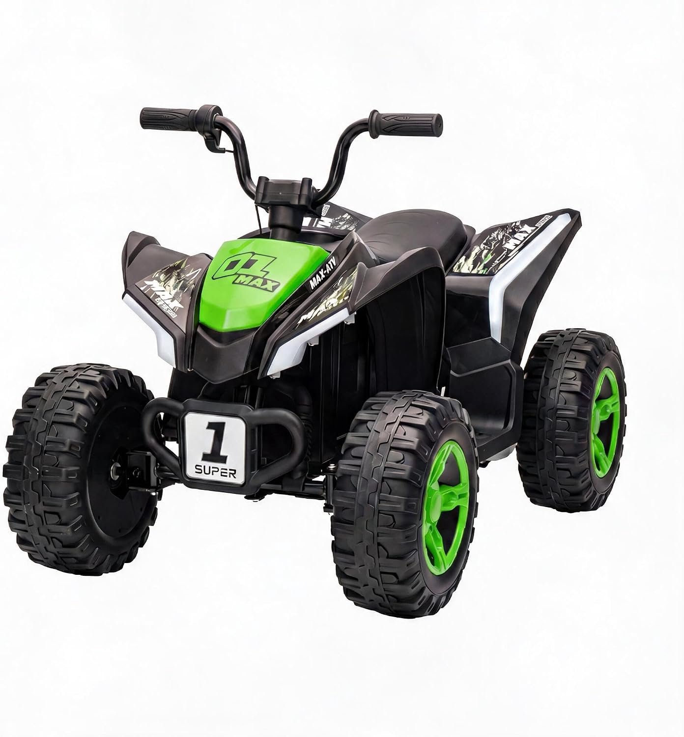 12V 4x4 elektrische terrein-ATV voor kinderen – twee motoren van 35 W – twee snelheden (3–6 km/u) – voor kinderen van 3 tot 6 jaar - groen