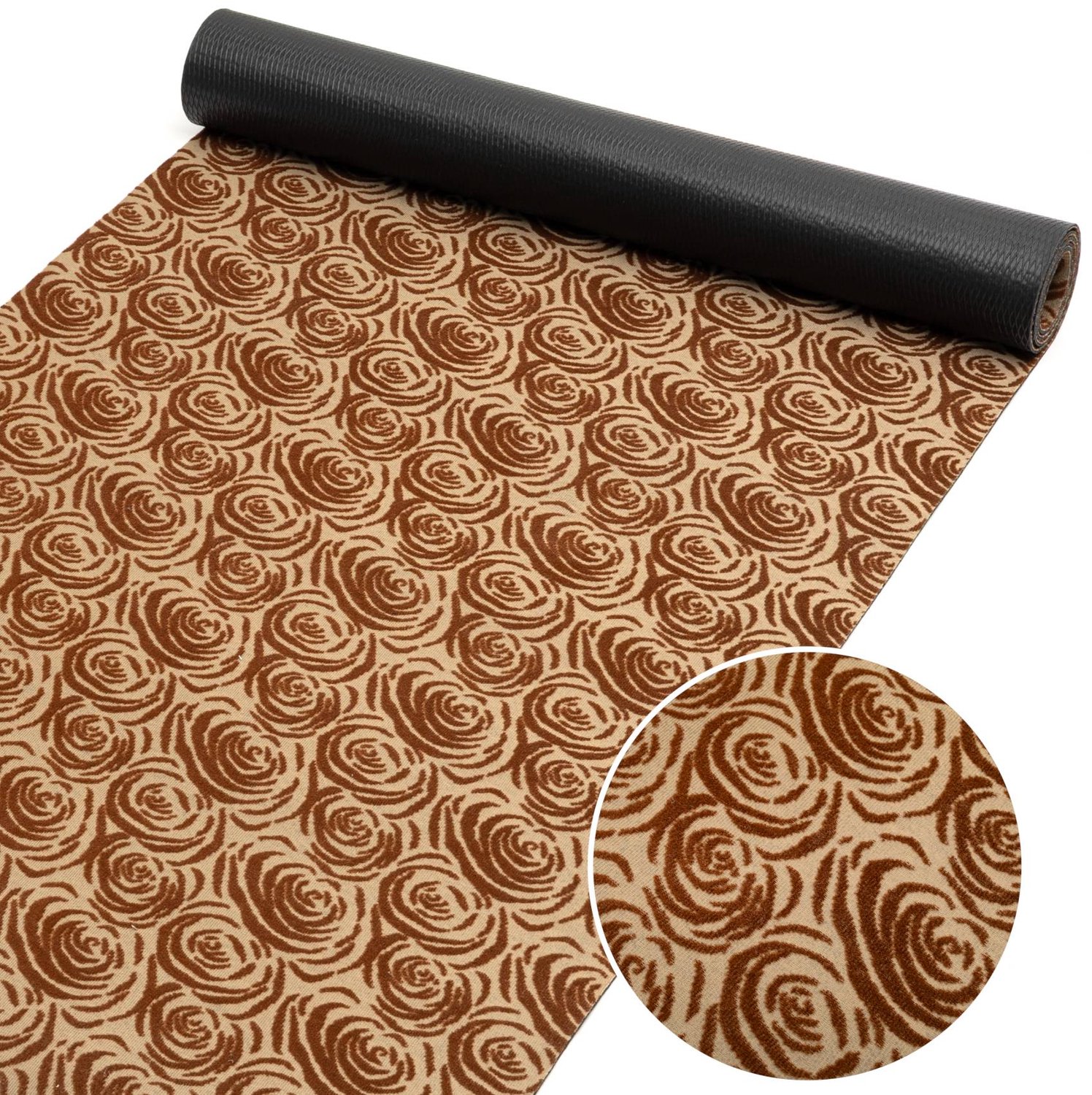ANRO Keukenloper Clara Beige 500x67cm – Tapijtloper Wasbaar Antislip Gangloper Hal Laagpolig