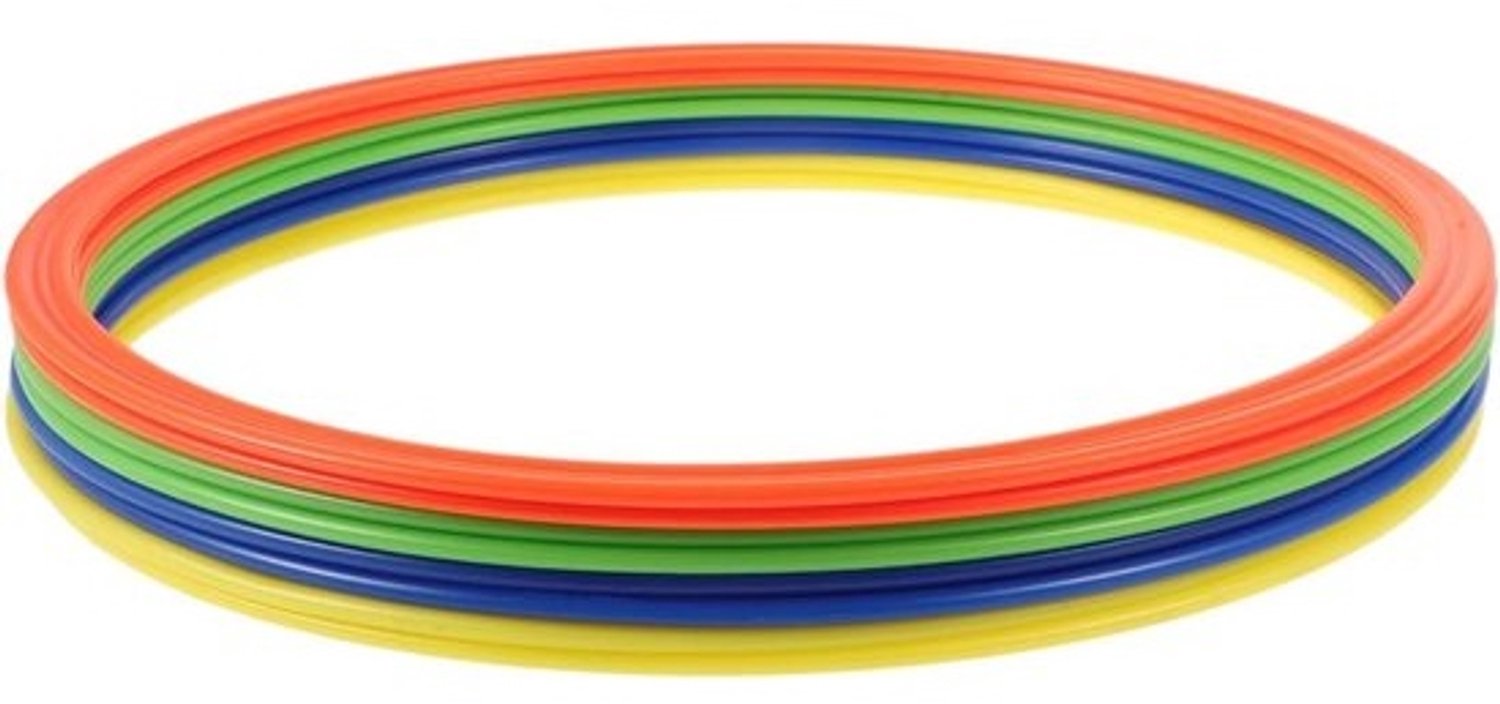 Voetbal agilityringen - Snelheidscirkels - Voetbaltraining - Duurzaam plastic - 8 stuks 30cm - Diverse kleuren