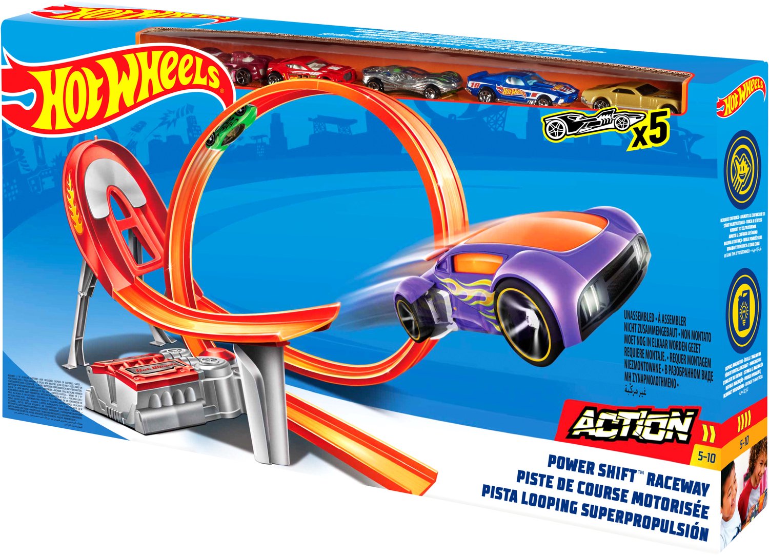 Bol.com Hot Wheels Power Shift Racebaan met 5 diecast aanbieding