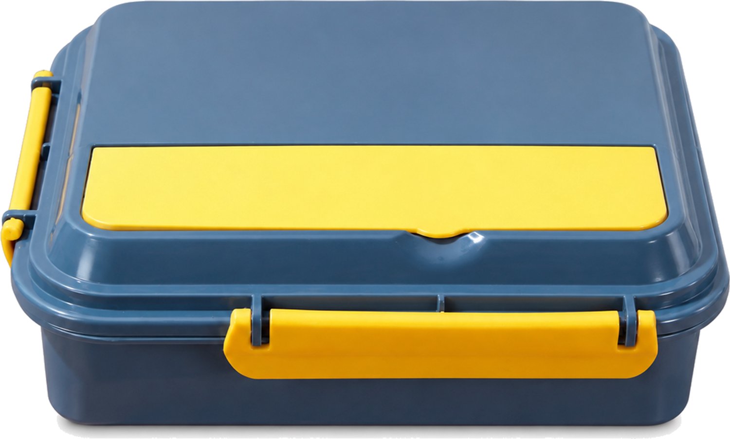 Elektrische broodtrommel met stekker en tweevaks PP-binnenbak in blauw