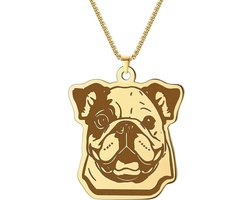 LUTAKU hondenhanger-ketting voor dames - Schattige puppyhanger met bedel - Roestvrijstalen huisdiersieraad