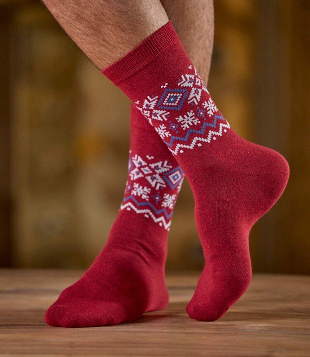 ATLAS FOR MEN - Set van 4 paar sokken met jacquardmotief - Heren - Verkrijgbaar in grote maten - 39/42