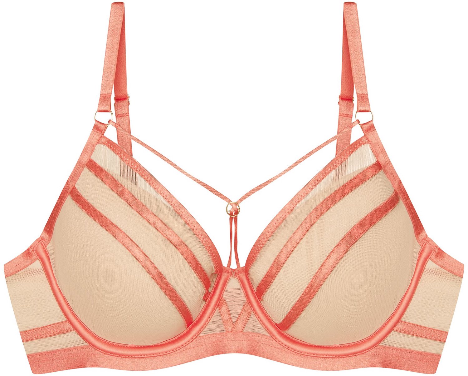 ESOTIQ Blanca - Push-upbeha - 70C - Koraalkleurige details Beige;Koraal