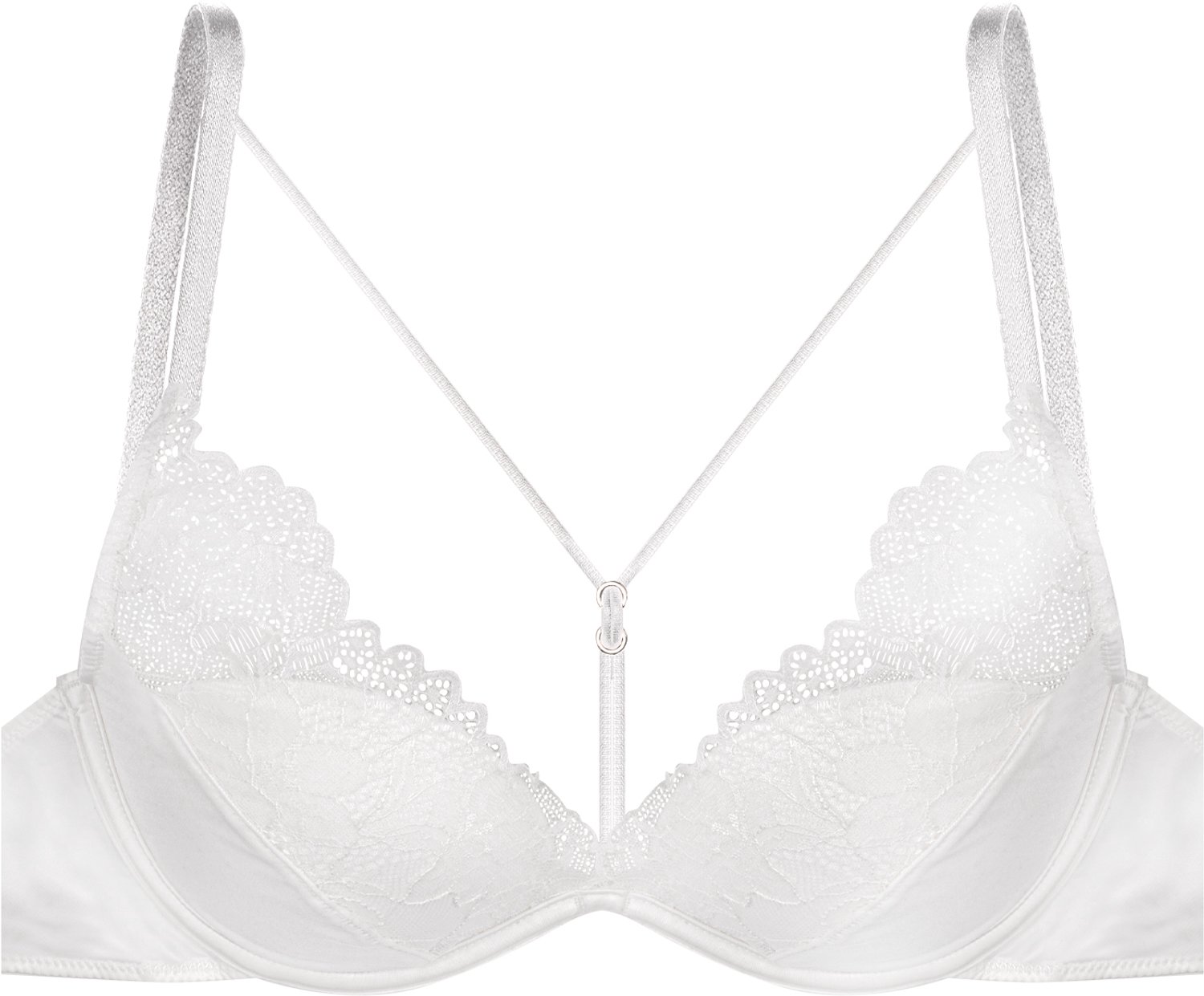 ESOTIQ Nauri - Push-upbeha - Bloemenkant - Goudkleurige details Kremowy