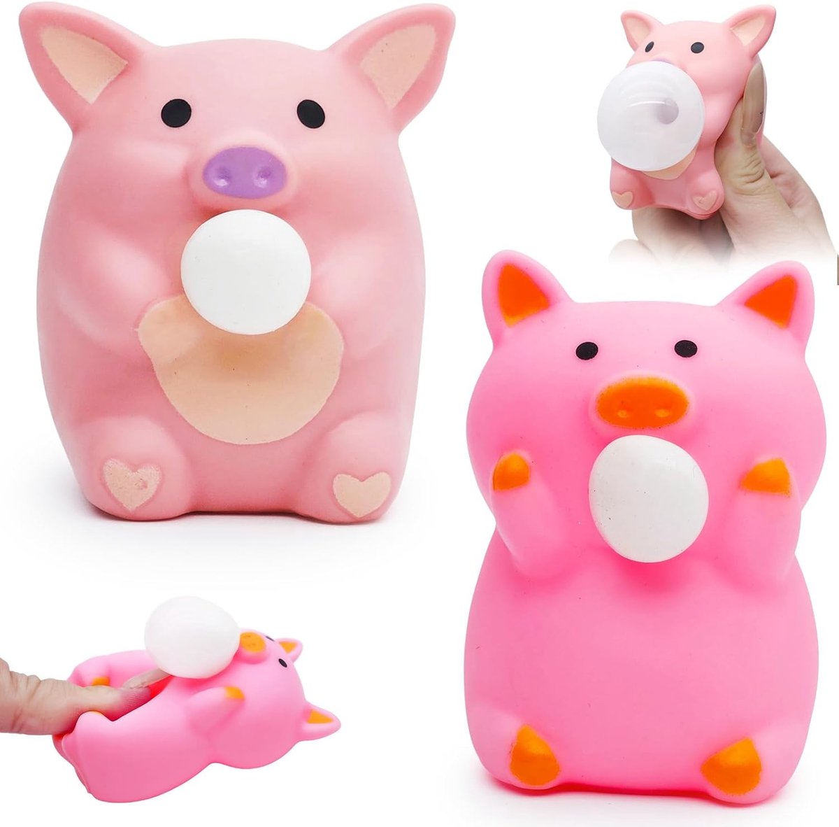 2 stuks anti-stress varken, squishy varken knijpspeelgoed