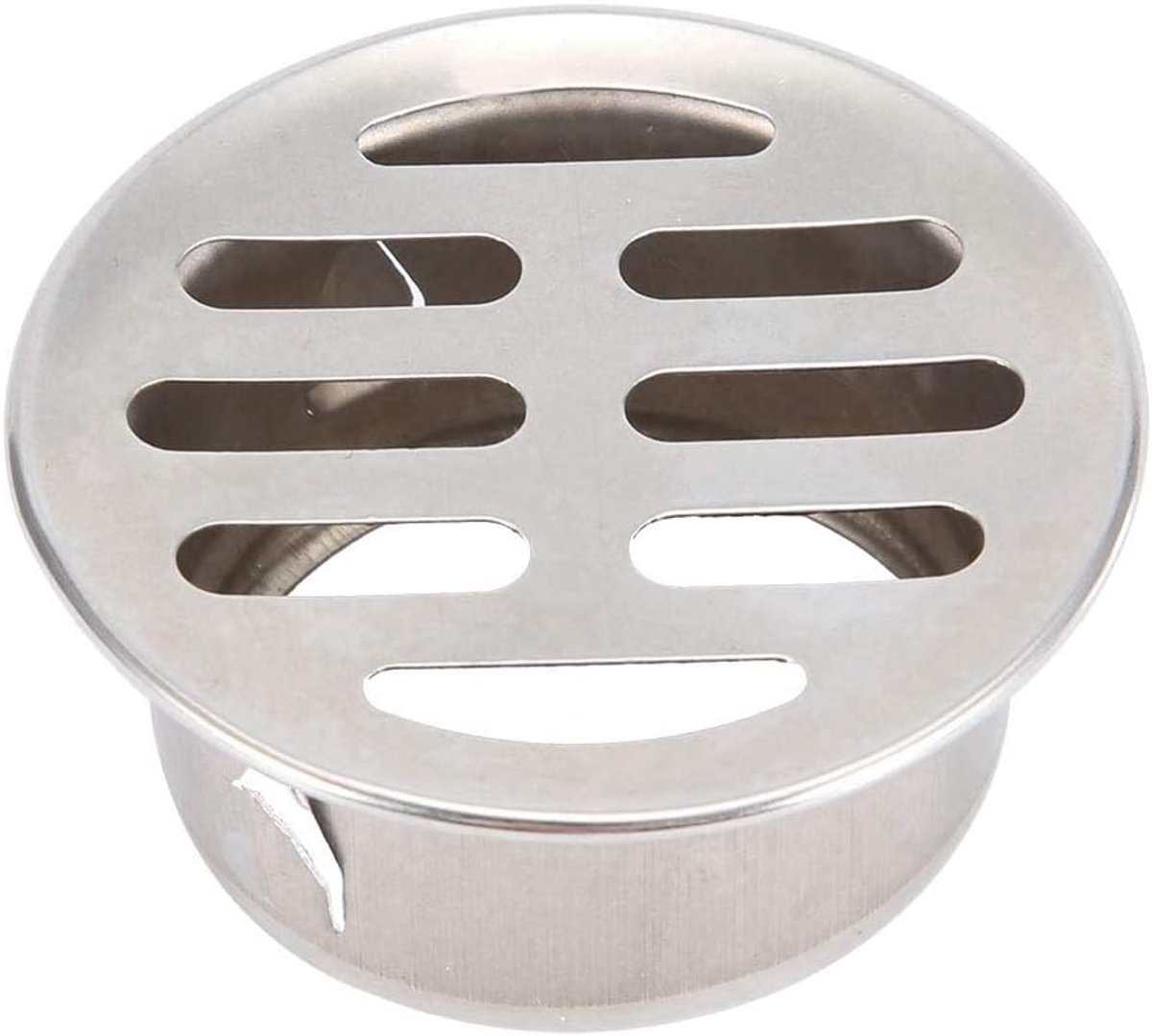 Afvoer van roestvrij staal, ronde roestvrijstalen vloerafvoer, balkon, anti-blokkeerfunctie, afneembare vloerafvoer voor buiten, balkon, keuken, tuin, badkamer (50 mm platte rand)