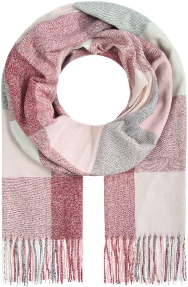 Damessjaal wintersjaal gebreide sjaal dames sjaal (880040), rood 3, One Size