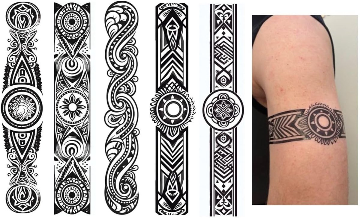 Tijdelijke armband tatoeages tribal tatoeages Maori Design Tattoos Marc5