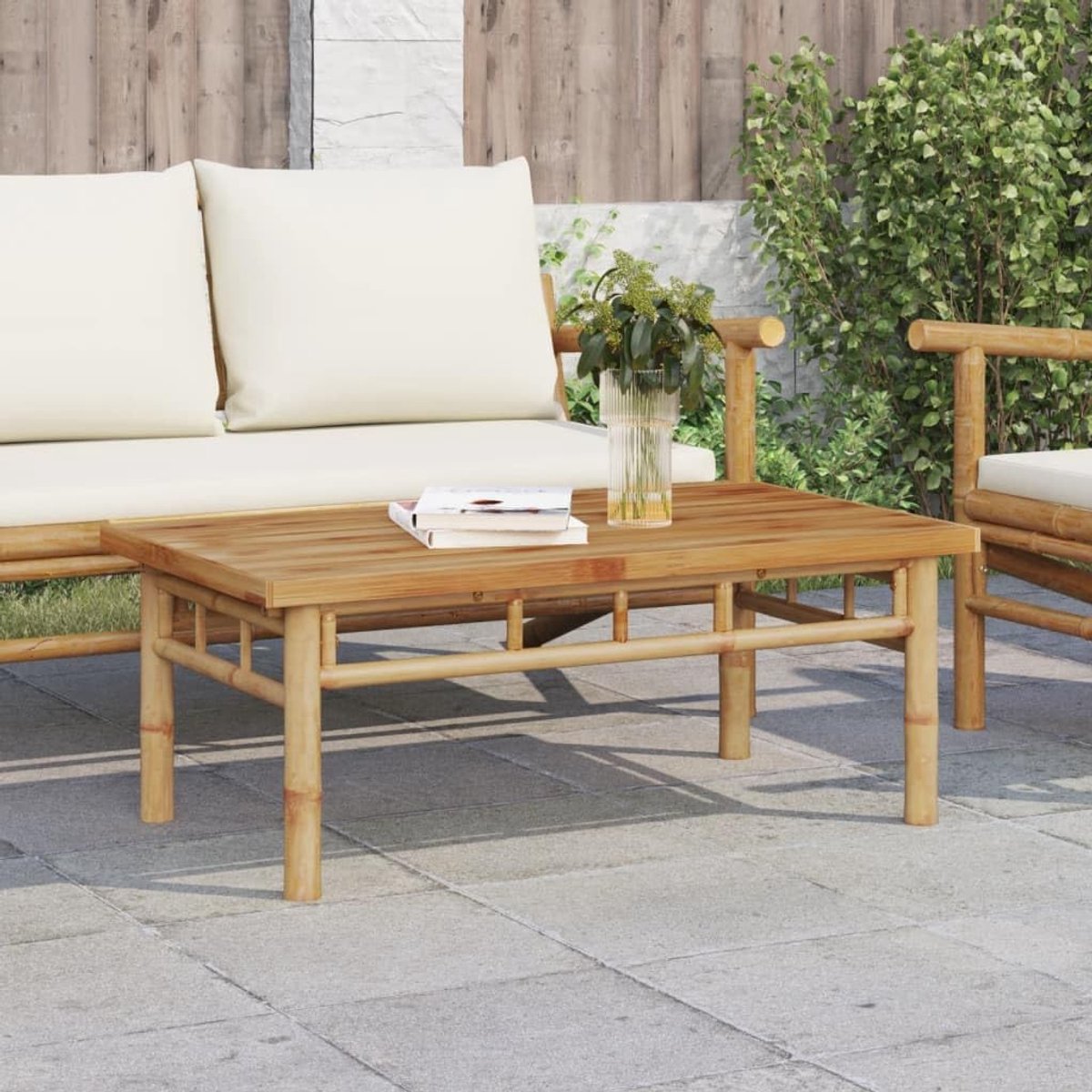 Salontafel 90 x 50 x 35 cm met lattendesign voor optimale ventilatie en stabiliteit, veelzijdig voor binnen en buiten zoals woonkamer, balkon of terras