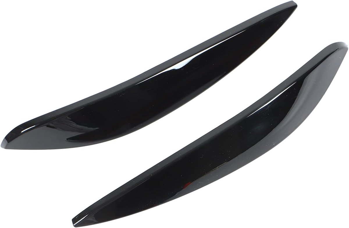 2 stks Koplamp Wenkbrauw Links Rechts ABS Vervanging voor Smart 453 Fortwo Forfour 2015-2020 Koolstofvezel Stijl Automotive Licht Covers (Glans Zwart)