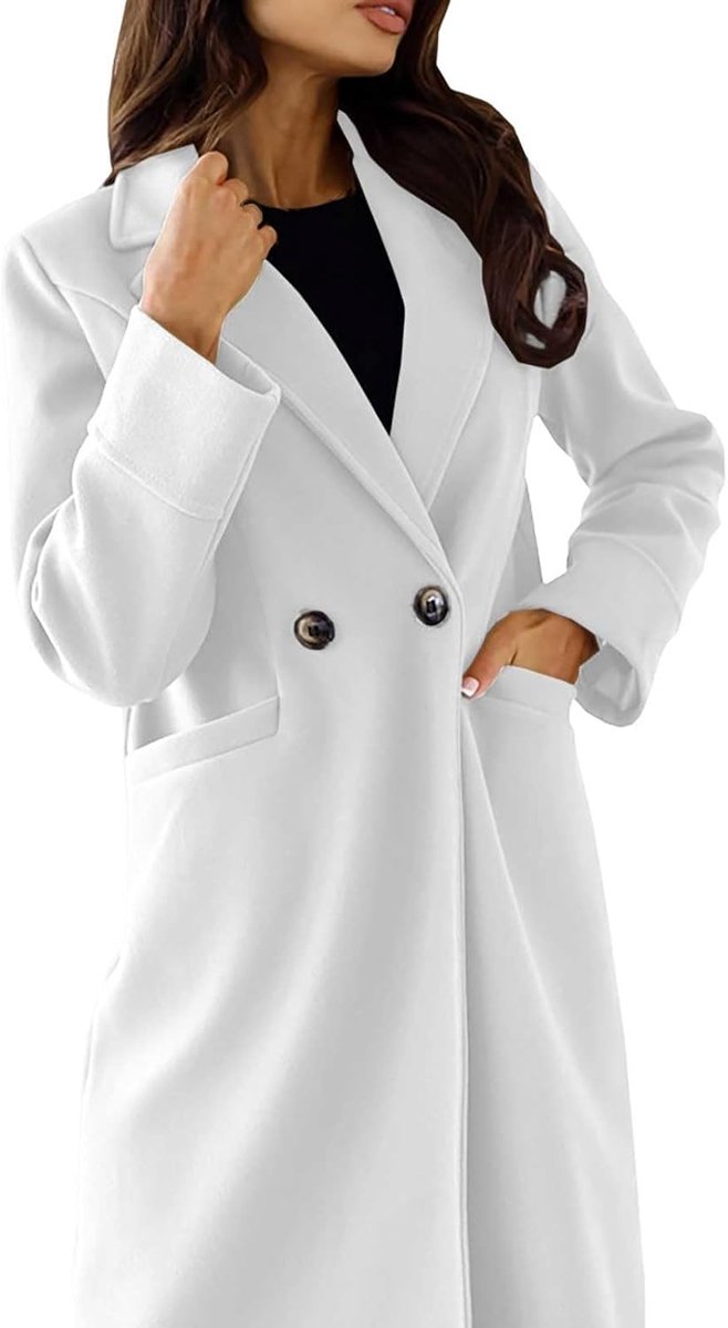 Damen Wollmantel Winter Mäntel für Damen Herbst Wintermantel Warm Übergangsmantel Lang Wolljacke Elegant Mantel Wolle Strickjacke Lang Wintermantel Langer Damenmantel aus Wolle für Herbst und Winter