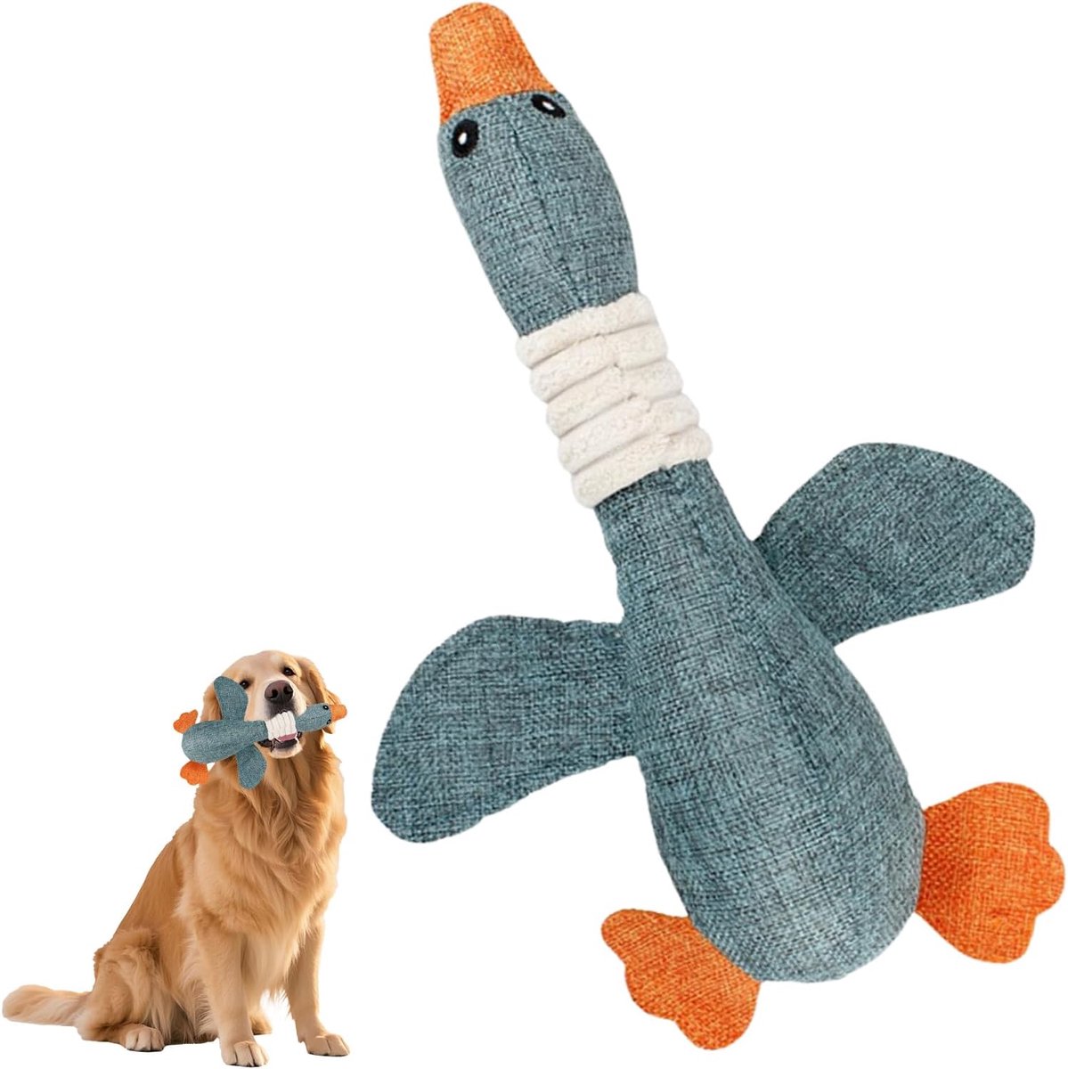 onverwoestbaar, hondenspeelgoed, onverwoestbaar hondenspeelgoed, puppyspeelgoed, anti-stress eend voor honden, knuffelspeelgoed voor agressieve kauwers, klein, middelgroot, groot