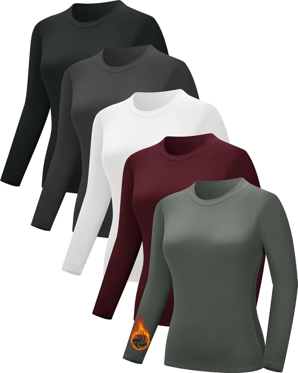 Thermische shirts met lange mouwen voor dames, basic