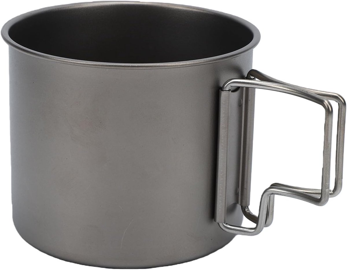 Campingbeker, Campingkoffiemok met Opvouwbaar Handvat en Veilig Deksel, Lichtgewicht Draagbaar voor Buitenreizen, Wandelen, Kantoor (9cm)