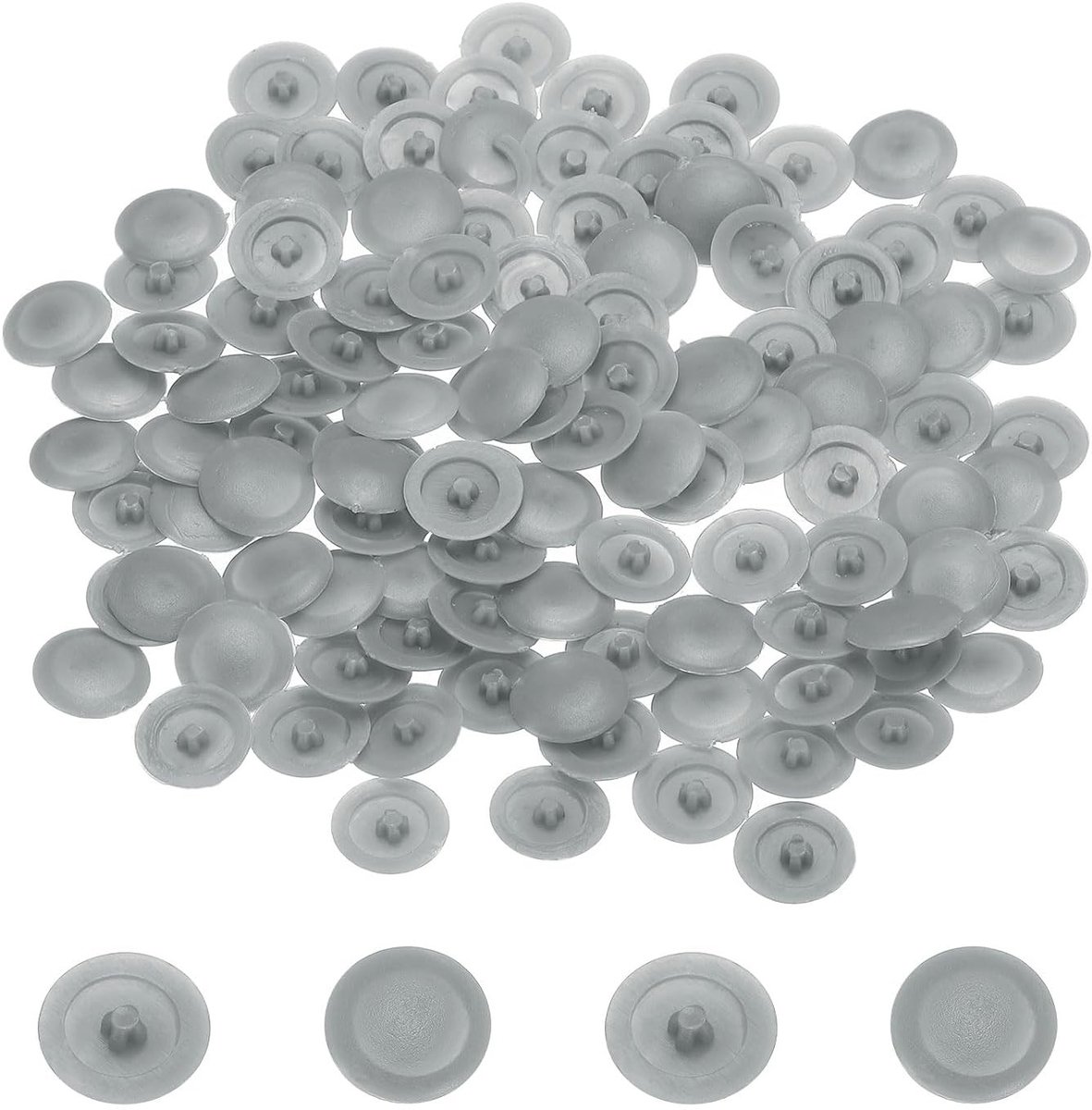 Screw Covers Set van 228 Stuks - 12 mm Plastic Zelftappende Schroefdeksels voor Decoratieve Gaten, Geschikt voor Platte Kruisschroeven met Diameter 7-8 mm (Lichtgrijs)