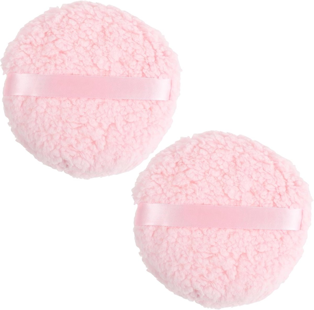2 Stuks Extra Grote Wasbare Poederdons Ultrazachte Pluche Make-up Puff voor Lichaamspoeder Herbruikbare Ronde Poederapplicator in Roze