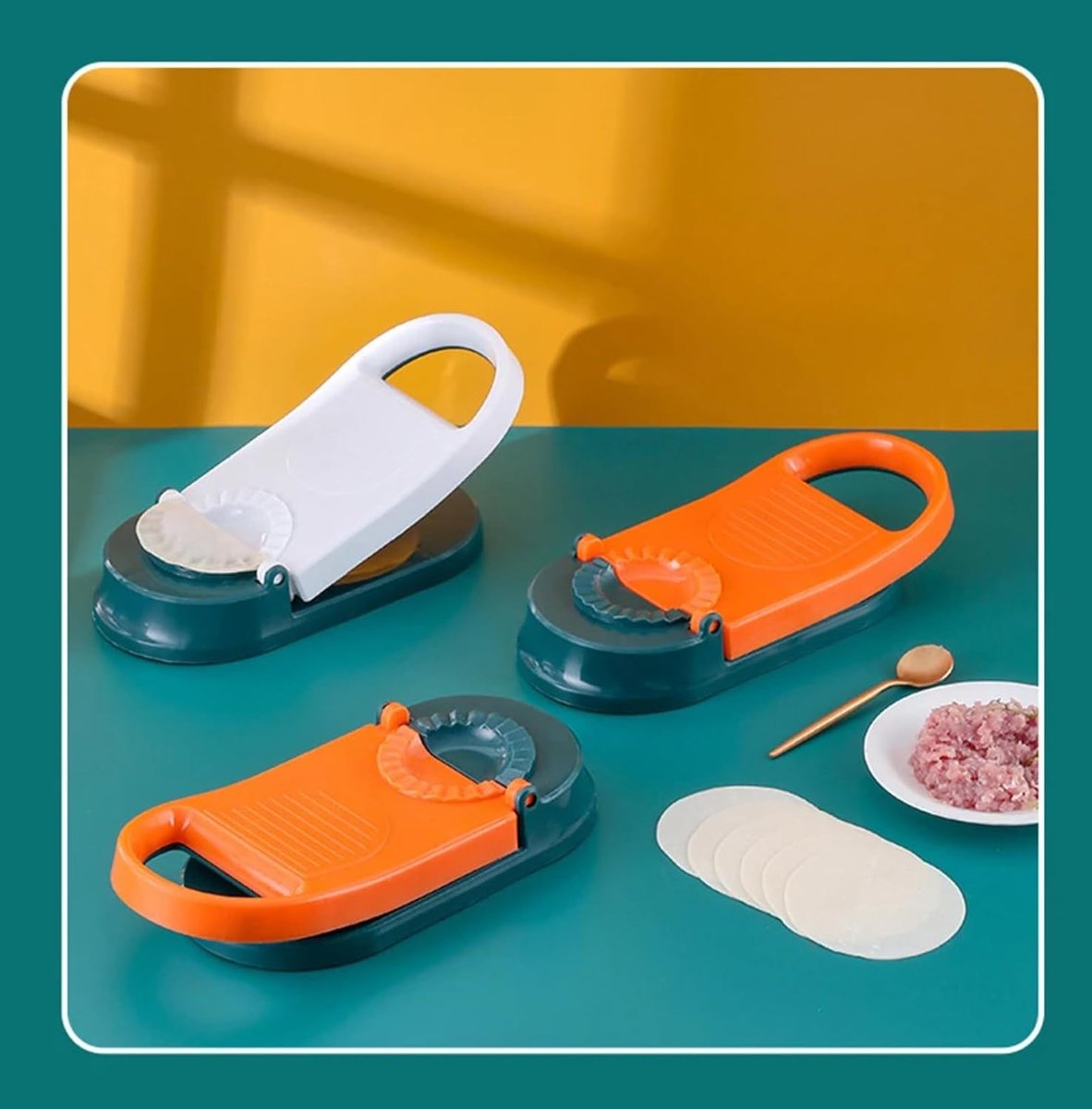 2 In 1 Knoedel Maker Handleiding Deeg Presser Keuken Knoedel Mallen Diy Dumpling Wrapper Artefact aking Gebak Maken Gereedschap