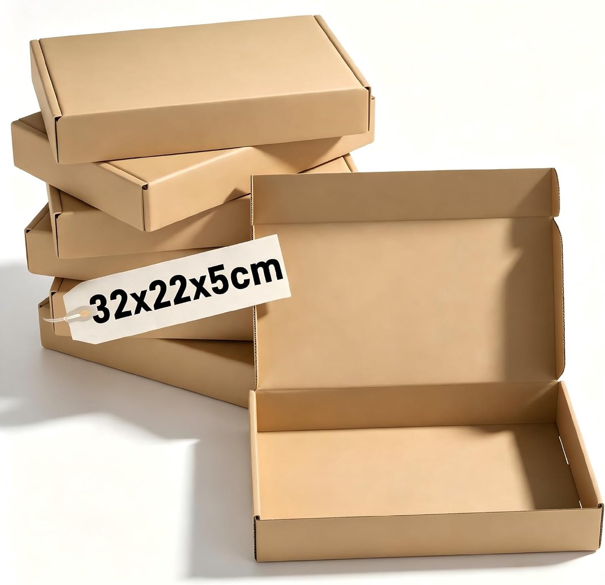 Verzenddozen 32 x 22 x 5 cm, 20 stuks golfkarton