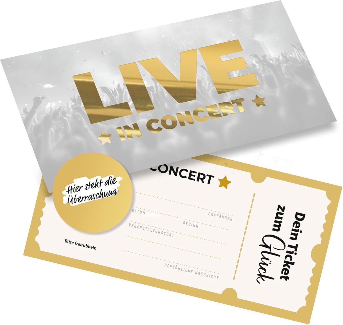 Cadeaukaart voor concerttickets - om te personaliseren - met krassticker • festivalticket, comedy, evenement • cadeaubon met krassticker live ticket