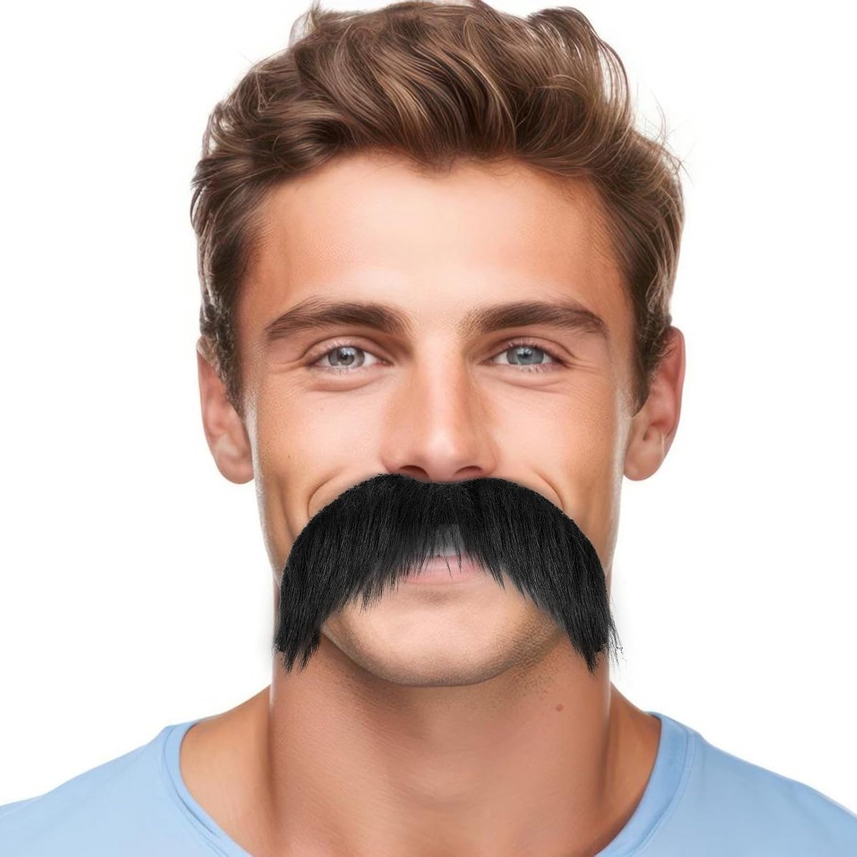 zelfklevende zwarte grappige nepbaard, realistische snor om op te plakken, gezichtsbaard, mannen, vrouwen, Halloween, Kerstmis, party, cosplay accessoires
