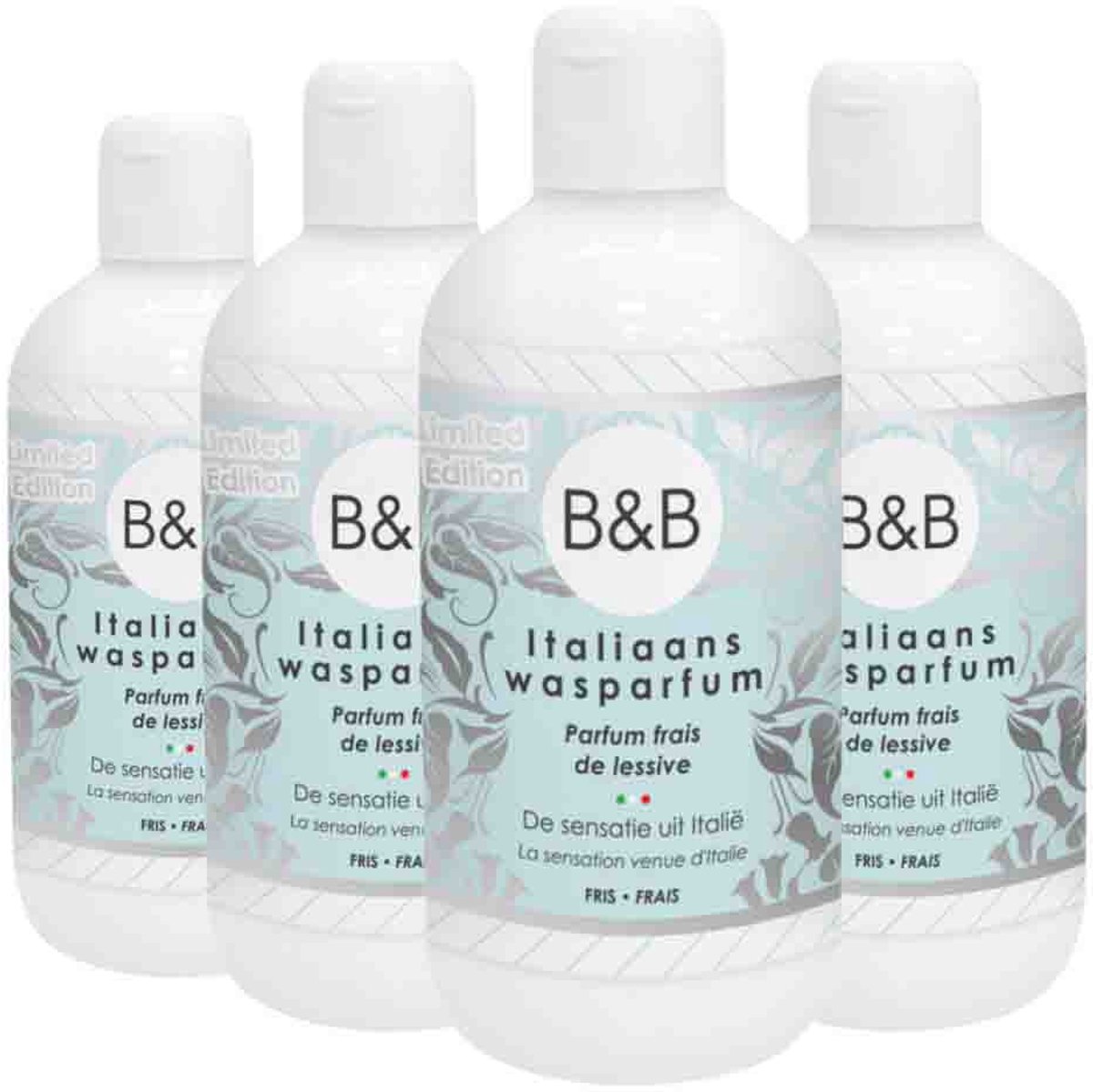 B&B Italiaanse Wasparfum - Limited Edition Fris - 4 x 250 ml - Voordeelverpakking