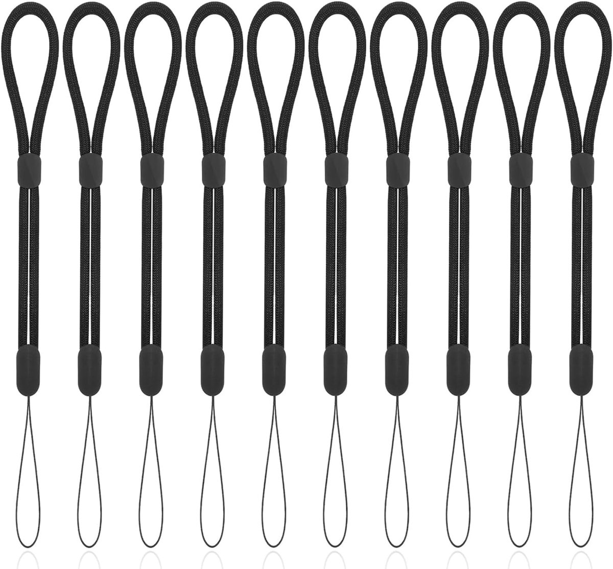 10 stuks verstelbare korte camera-polsband paracord polsband universeel nylon telefoonkoord voor USB-stick, mobiele telefoon, zaklamp, autosleutel