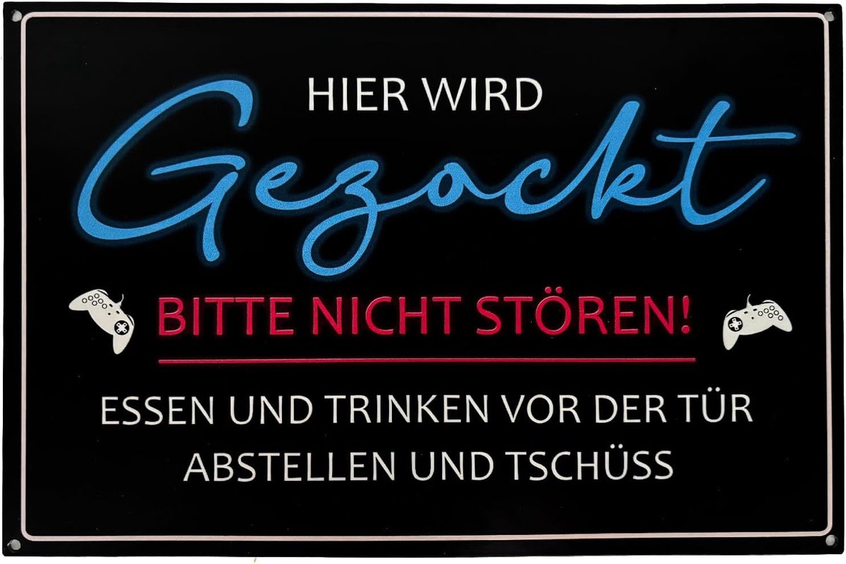 1 stuk 30 x 20 cm gaming kamer decoratie, game kamer decoratie bord, gaming decoratie kamer, gaming zonebord, hier wordt gegokt metalen bord
