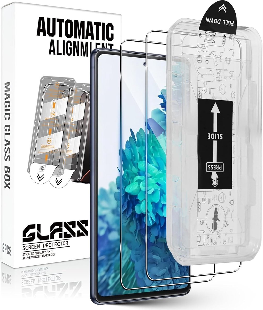 Beschermfolie voor Samsung Galaxy S20 FE, beschermfolie van pantserglas, autoinstallatie, krasbestendig, 9H hardheid, HD-folie, anti-luchtbellen, 2 stuks