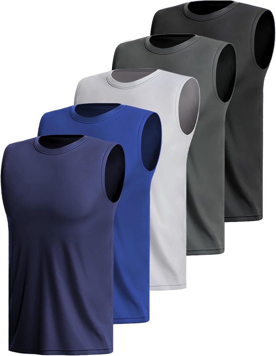 3 O 5 Confezioni Canotta Sportiva Da Uomo Senza Maniche Camicia Fitness Sotto Le Ascelle Muscolare Ad Asciugatura Rapida Corsa Traspirante Palestra Funzionale Gilet Multipack