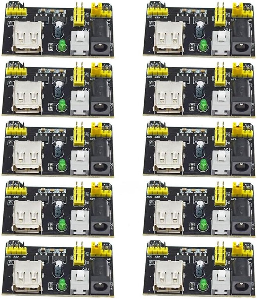 10 stuks Solderless Breadboard Power Supply Module 3.3V 5V