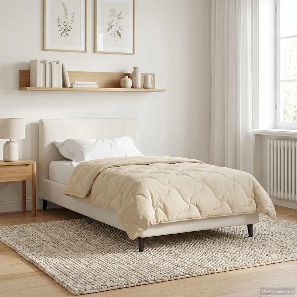 Microvezel teddy fleece crème 135 x 220 cm